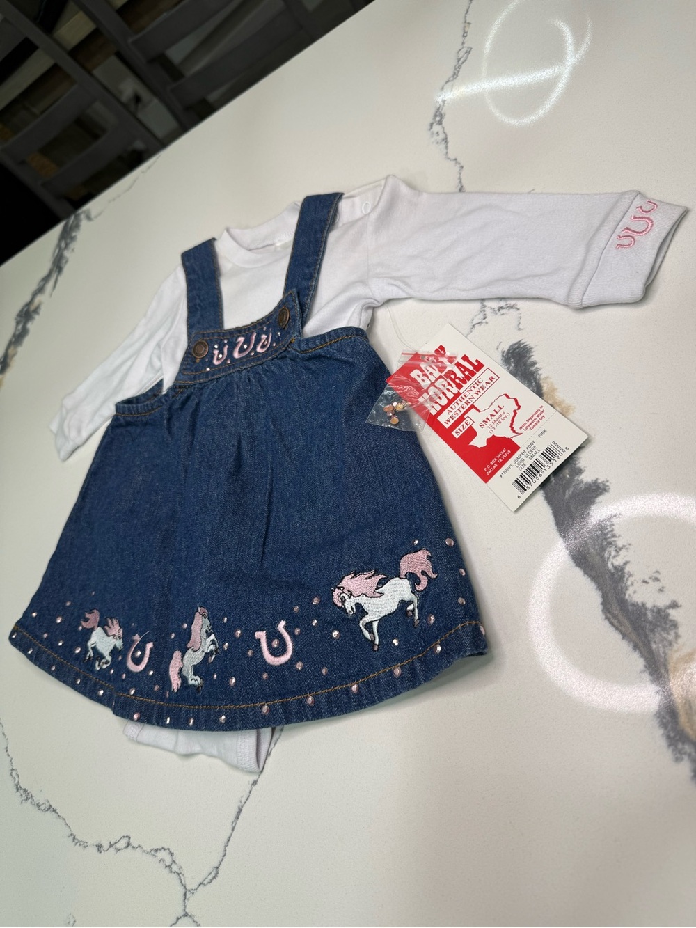 Baby Korral Denim Pony Overall Size 12 Monts ( 13-18lbs)